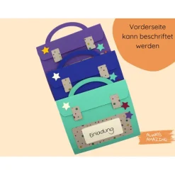Best Schulrucksack Bastelset | Einladung zur Einschulung | Schulranzen basteln | Einladungskarten zum Schulanfang Kinder Einschulung