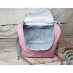 Kinderrucksack|Nähtante Christina Schultertasche, Kitatasche, Rucksack, Musikbox-Tasche, Elefant, rosa