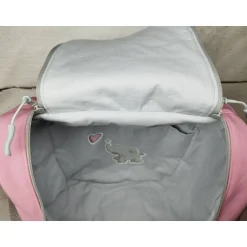 Kinderrucksack|Nähtante Christina Schultertasche, Kitatasche, Rucksack, Musikbox-Tasche, Elefant, rosa