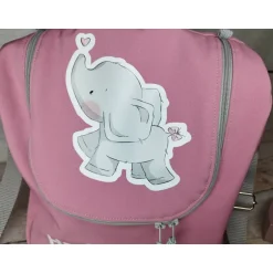 Kinderrucksack|Nähtante Christina Schultertasche, Kitatasche, Rucksack, Musikbox-Tasche, Elefant, rosa
