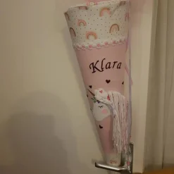 Best Schultüte aus Stoff bestickt mit einem Einhorn 3D, Namen und Datum 70cm Rohling Kinder Schultüten