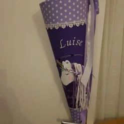 Best Schultüte aus Stoff bestickt mit einem Einhorn 3D, Namen und Datum 70cm Rohling Kinder Schultüten