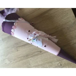 Best Schultüte aus Stoff bestickt mit einem Einhorn 3D, Namen und Datum 70cm Rohling Kinder Schultüten