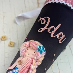 Best Schultüte aus Stoff Meerjungfrau Nixe mit Name – personalisierte Zuckertüte Einschulung Kinder Schultüten