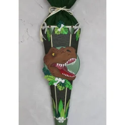 Discount Schultüte Dinosaurierkopf „T-Rex“ 85 cm 6-eckig Kinder Schultüten