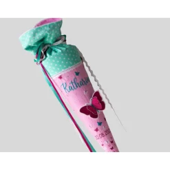 Schultüten|TigaLovesYou Schultüte Einschulung 2022 3D-Schmetterling Mint Rosa