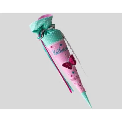 Schultüten|TigaLovesYou Schultüte Einschulung 2022 3D-Schmetterling Mint Rosa