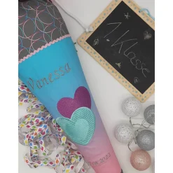 Discount Schultüte Herzen passend zum Step by Step Glitter Heart. Kinder Schultüten