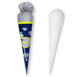 Clearance Schultüte Jungen, Stoffschultüte, Schultüte aus Stoff, Stoffschultüte Jungen, Schultüte aus Stoff, Motiv: Space Weltall, Kinder Schultüten