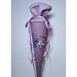 Schultüten|Tina S Schultüte Schmetterling personalisierbar – Zuckertüte mit Stickerei, 70 cm, Erinnerungsgeschenk