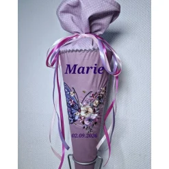 Schultüten|Tina S Schultüte Schmetterling personalisierbar – Zuckertüte mit Stickerei, 70 cm, Erinnerungsgeschenk