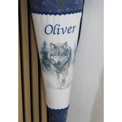 Schultüten|OK Mit Liebe Handgemacht Schultüte.  Schultüte Baumwolle. Schultüte Wolf