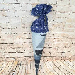 Clearance Schultüte "Segelboot", 50 cm, Zuckertüte, Jeans Upcycling, Kinder Schultüten