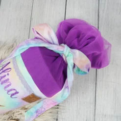 Schultüten|Nähwerkstatt by Juli-Anne Schultüte Stoff + Tüll Alicorn Pegasus Bunt Lila Tüll  70cm 85cm   *personalisierbar und mit Kisseninlet