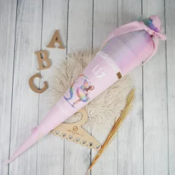 Schultüten|Nähwerkstatt by Juli-Anne Schultüte Stoff Ballerina mit Schmetterlingen Regenbogen Glitzer  Tüll 70cm 85cm   *personalisierbar und mit Kisseninlet