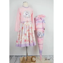 Discount Schultüte Stoff Einhorn & Regenbogen Rosa - Flieder *personalisierbar und mit Kisseninlet Kinder Schultüten