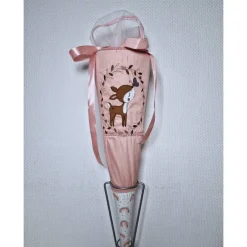 Schultüten|Tina S Schultüte Zuckertüte mit Reh im Blütenkranz, personalisierbar, kurzfristig lieferbar!