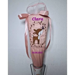 Schultüten|Tina S Schultüte Zuckertüte mit Reh im Blütenkranz, personalisierbar, kurzfristig lieferbar!