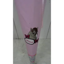 Best Schultüte, Zuckertüte, Pferd auf Wunsch mit Namen und Einschulungstag bestickt  70 cm Länge Kinder Schultüten