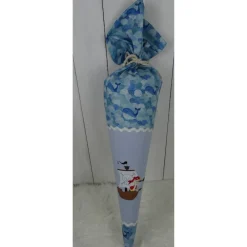 Clearance Schultüte, Zuckertüte, Piratenschiff auf Wunsch mit Namen und Einschulungstag bestickt  70 cm Länge Kinder Schultüten