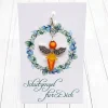 Schutzengel Ballerina silberfarben orange – Glücksbringer Anhänger mit Schmuckkärtchen Geschenke