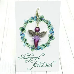 Schutzengel Ballerina silberfarben lila – Glücksbringer & Geschenk mit Schmuckkärtchen Geschenke