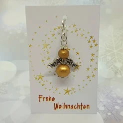 Sale Schutzengel Holzperlen silber gold perlmutt natur mit Karabiner – Geschenk & Anhänger Geschenke