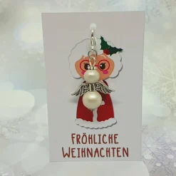 Sale Schutzengel Holzperlen silber gold perlmutt natur mit Karabiner – Geschenk & Anhänger Geschenke