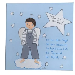 Outlet Schutzengelbild Schutzengel Bild Junge Taufgeschenk  Geburt Geschenke