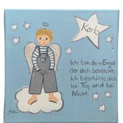 Outlet Schutzengelbild Schutzengel Bild Junge Taufgeschenk  Geburt Geschenke