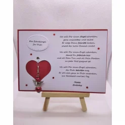 Schutzengelkarte, Karte mit abnehmbaren Schutzengel, Happy Birthday Glückwunschkarten