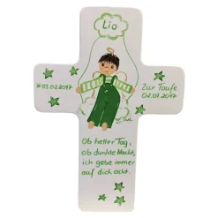 Best Schutzengelkreuz für Jungs Taufkreuz, Kinderkreuz Geschenk zur Taufe / Geburt Geschenke