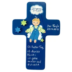 Outlet Schutzengelkreuz für Jungs Taufkreuz, Kinderkreuz Geschenk zur Taufe / Geburt Geschenke