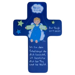 Outlet Schutzengelkreuz für Jungs Taufkreuz, Kinderkreuz Geschenk zur Taufe / Geburt Geschenke
