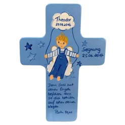 Outlet Schutzengelkreuz für Jungs Taufkreuz, Kinderkreuz Geschenk zur Taufe / Geburt Geschenke