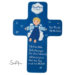 Outlet Schutzengelkreuz für Jungs Taufkreuz, Kinderkreuz Geschenk zur Taufe / Geburt Geschenke