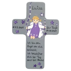 Outlet Schutzengelkreuz für Mädchen Taufkreuz, Kinderkreuz Geschenk zur Taufe / Geburt Geschenke