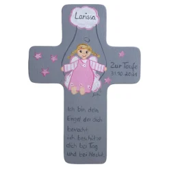 Outlet Schutzengelkreuz für Mädchen Taufkreuz, Kinderkreuz Geschenk zur Taufe / Geburt Geschenke