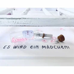 Online Schwangerschaft verkünden / Mädchen / Geschenk /Geschlecht verkünden / es wird ein Mädchen / Flaschenpost  / ich bin sch Einladungskarten