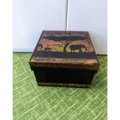 Online Schwarzes Geschenkschachtel - Set 3teilig, mit afrikanischen Serviettenmotiven Geschenkverpackungen