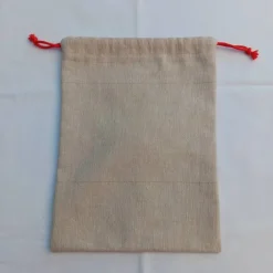 Clearance Säckchen aus beigem Baumwollstoff mit Wichtel und Namen Säckchen & Beutel