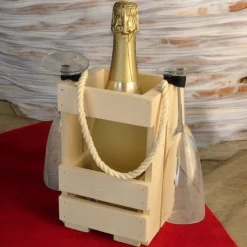 Sale Sekttasche natur, Sektträger, Geschenk, Flaschenträger, Geschenke