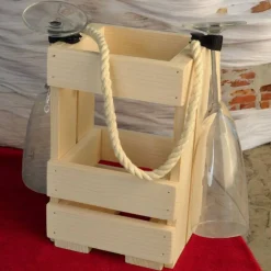 Sale Sekttasche natur, Sektträger, Geschenk, Flaschenträger, Geschenke