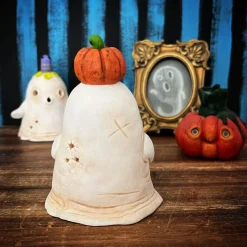 Online Süßer Geist mit Kürbis, leuchtet mit LED-Teelicht Deko Halloween