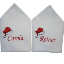 Weihnachtsdeko|Stickstube Eckental Servietten mit Name Stoffservietten personalisiert für Weihnachten