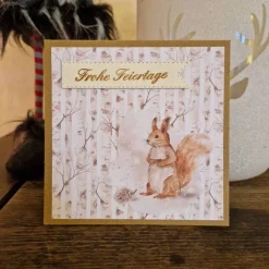 Weihnachtskarten|Teufelinchens_Ideen_Shop süßes Eichhörnchen - Frohe Feiertage - Weihnachtskarte