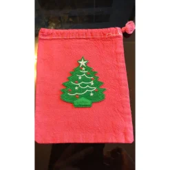 Sale süßes handgefertigtes Weihnachtsbeutelchen im Vintage Look, mit Tunnelzug Säckchen & Beutel