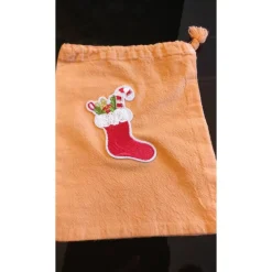 Sale süßes handgefertigtes Weihnachtsbeutelchen im Vintage Look, mit Tunnelzug Säckchen & Beutel