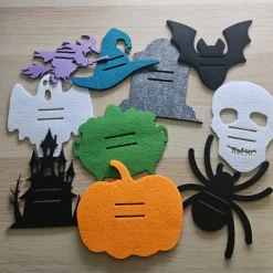 Best Set: 10 Halloweenmotive aus Filz mit Schlitzen für einen Geldschein / Schokoriegel Schokolade & Süßigkeiten