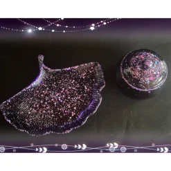 Clearance Set aus Blatt und Dose mit Deckel in Lila Geschenke
